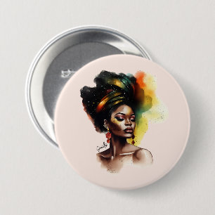 Empowered Afro-Amerikaanse Vrouw (2) Ronde Button 7,6 Cm