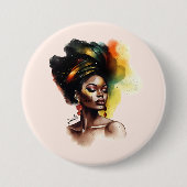 Empowered Afro-Amerikaanse Vrouw (2) Ronde Button 7,6 Cm (Voorkant)