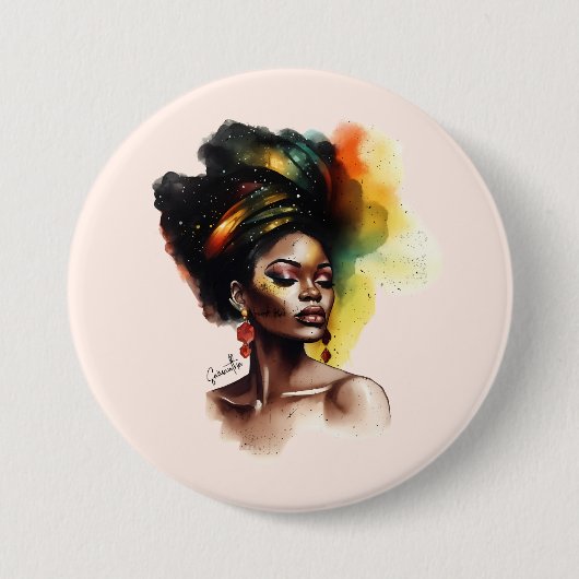 Empowered Afro-Amerikaanse Vrouw (2) Ronde Button 7,6 Cm (Voorkant)
