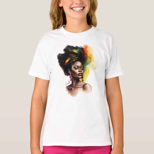Empowered Afro-Amerikaanse Vrouw (2) T-shirt (Voorkant)