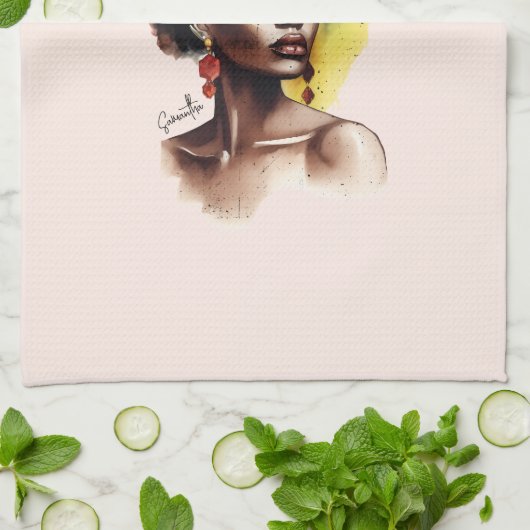 Empowered Afro-Amerikaanse Vrouw (2) Theedoek (Gevouwen)