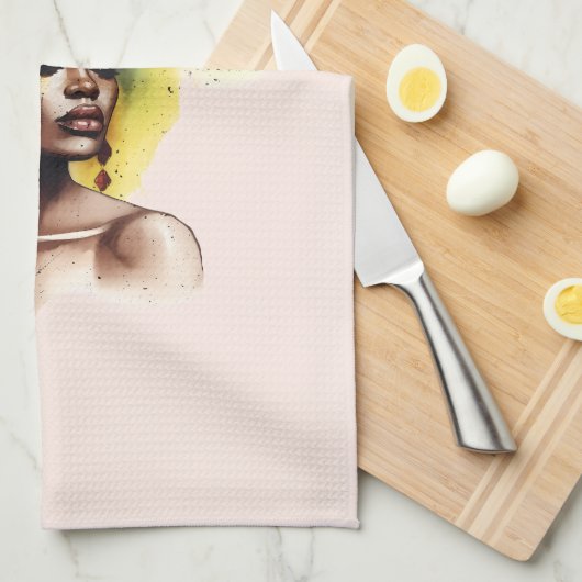 Empowered Afro-Amerikaanse Vrouw (2) Theedoek (Quarter Fold)