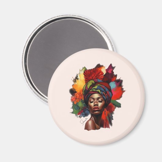 Empowered Afro-Amerikaanse vrouw Magneet (Voorkant / Achterkant)