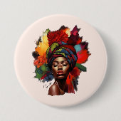 Empowered Afro-Amerikaanse vrouw Ronde Button 7,6 Cm (Voorkant)