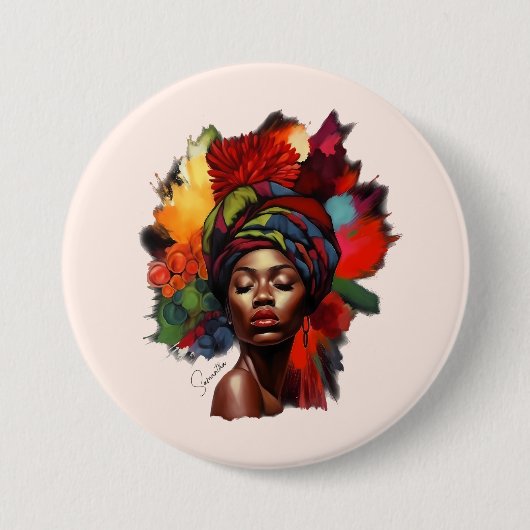 Empowered Afro-Amerikaanse vrouw Ronde Button 7,6 Cm (Voorkant)