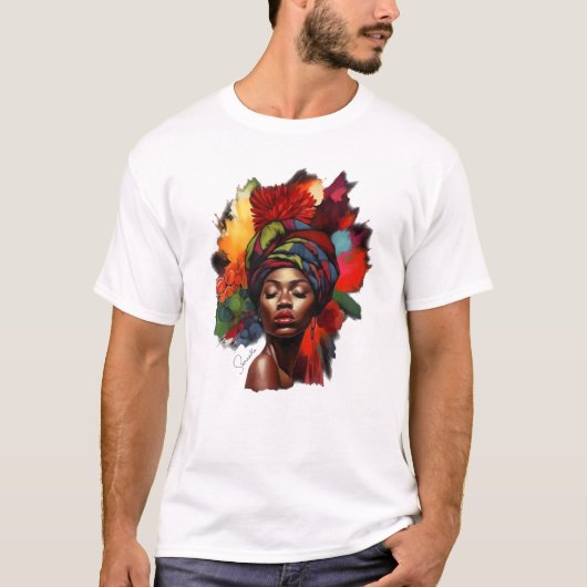Empowered Afro-Amerikaanse vrouw T-shirt (Voorkant)