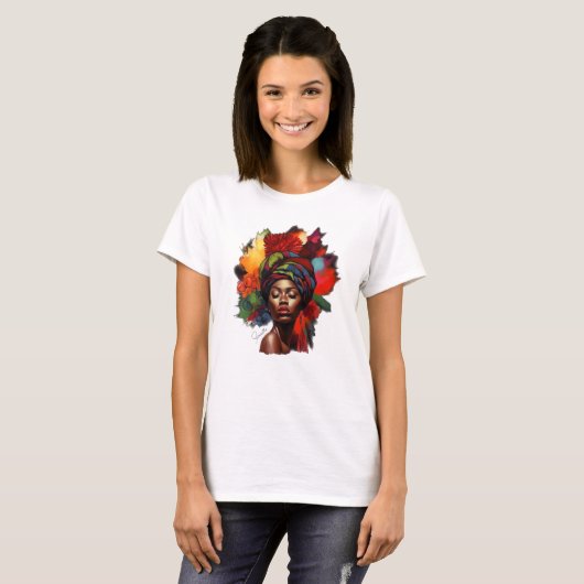 Empowered Afro-Amerikaanse vrouw T-shirt (Voorkant volledig)