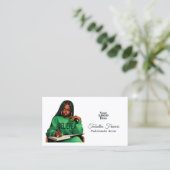 Empowered Afro Black Woman Boss Art Visitekaartje (Staand voorkant)