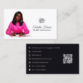 Empowered Afro Black Woman Leiderschapskunstwerk Visitekaartje (Voorkant / Achterkant)