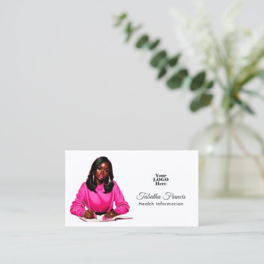 Empowered Afro Black Woman Leiderschapskunstwerk Visitekaartje (Staand voorkant)