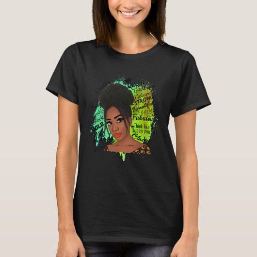 Empowered Black Vrouwen T-shirt (Voorkant)