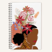 Empowered Black Woman met Tiger Print Oorbellen Notitieboek (Voorkant)
