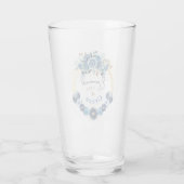 Empowered by God's Grace Blue Gold Floral Glas (Achterkant)