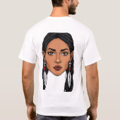 Empowered Cherokee Woman Face T-shirt (Achterkant)