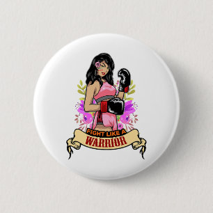 Empowered Latijns-Amerikaanse vrouw boksen kickbok Ronde Button 5,7 Cm