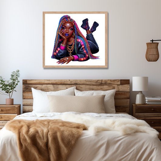 Empowered Melanin Chic Urban Hip Hop Kunst Poster