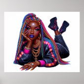 Empowered Melanin Chic Urban Hip Hop Kunst Poster (Voorkant)