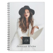 Empowered Modern Woman Entrepreneur Monogram Photo Notitieboek (Voorkant)