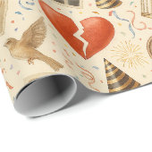 Empowered Red Heart Collage Holiday Cadeaupapier (Rol Hoek)