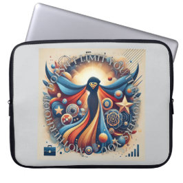 Empowered Super Moeder Inspirerende Quote AI-kunst Laptop Sleeve