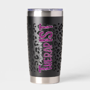 Empowered Therapeut Modern Luipaardprint Jachtluip Geïsoleerde Drinkbeker