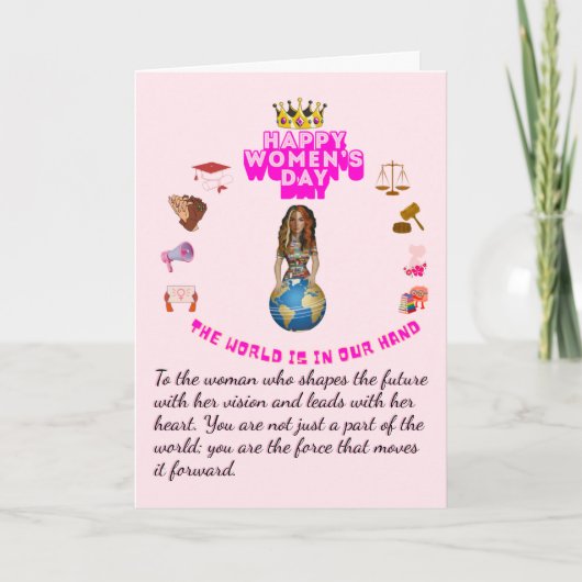 Empowered to lead happy women's day kaart (Voorkant)