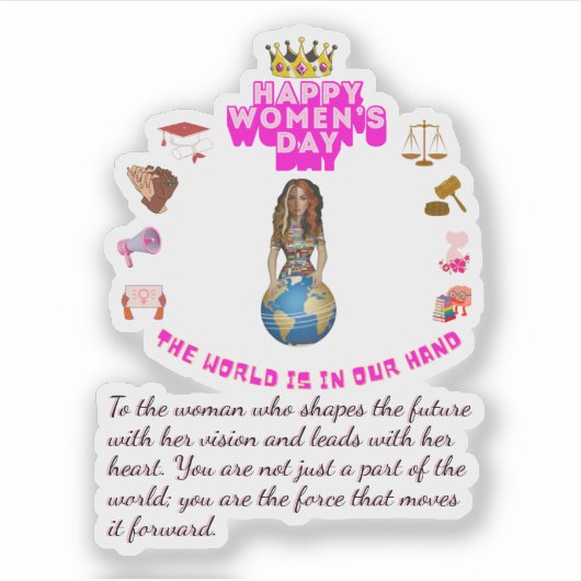 Empowered to lead happy women's day sticker (Voorkant)