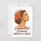 Empowered Vrouw met Bloemen Bedankkaart (Voorkant)