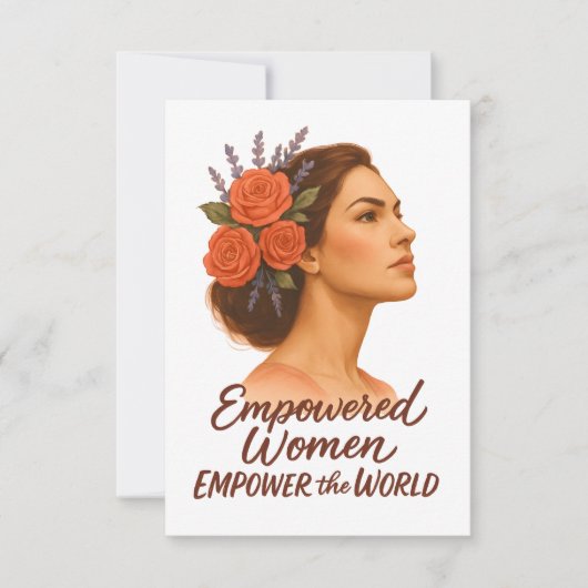 Empowered Vrouw met Bloemen Bedankkaart (Voorkant)