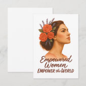 Empowered Vrouw met Bloemen Bedankkaart (Voorkant / Achterkant)