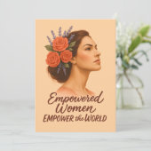 Empowered Vrouw met Bloemen Kaart (Staand voorkant)