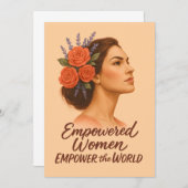 Empowered Vrouw met Bloemen Kaart (Voorkant / Achterkant)