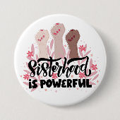 Empowered Vrouwelijke Zusterband Knop Ronde Button 7,6 Cm (Voorkant)