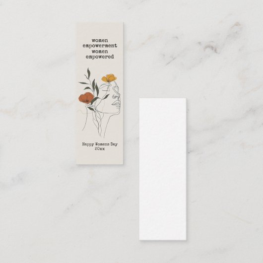 Empowered Vrouwen 8 maart Bladwijzer Mini Visitekaartje (Voorkant / Achterkant)