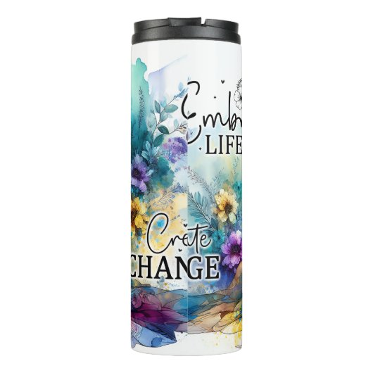 Empowered Woman Floral | Inspirerend quotes (3) Thermosbeker (Achterkant)