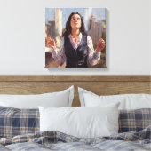 Empowered Woman in Urban Landscape - Abstract Canvas Afdruk (Insitu (Slaapkamer))