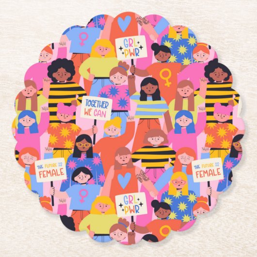 Empowered Women Coaster Kartonnen Onderzetters (Voorkant)