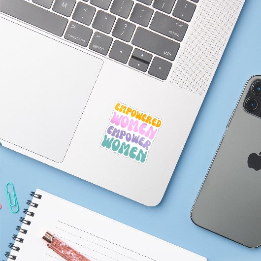 Empowered Women Empower Women Retro Vintage quote Sticker (Laptop met iPhone)