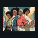 Empowered Women in Urban Mode Briefkaart<br><div class="desc">Vier de essentie van empowerment en urban sophistication met deze opvallende kunstprint met vier verschillende vrouwen in de hedendaagse mode tegen een levendige stadsgezicht achtergrond. Elke vrouw, afgebeeld met een unieke stijl en evenwicht, symboliseert kracht, vertrouwen en elegantie in de moderne wereld. Deze illustratie geeft een prachtig beeld van de...</div>