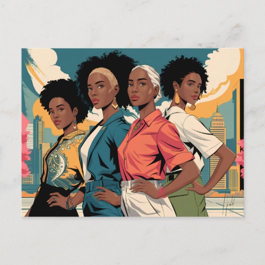 Empowered Women in Urban Mode Briefkaart (Voorkant)