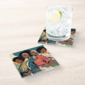 Empowered Women in Urban Mode Glazen Onderzetter (Schuin)