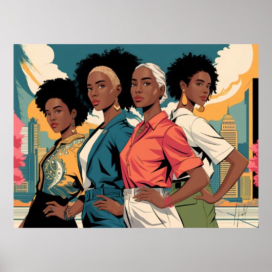 Empowered Women in Urban Mode Poster (Voorkant)