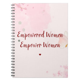 Empowered Women Roze Waterverf Bloemige Vrouwendag Notitieboek