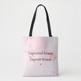Empowered Women Roze Waterverf Bloemige Vrouwendag Tote Bag