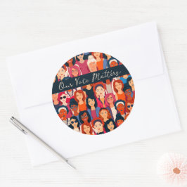 Empowered Women Stemmen Blanco Binnen Kaart Ronde Sticker