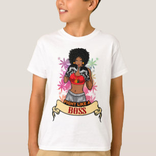 Empowered Zwarte Vrouw Boksmagie Kickboksen Meisje T-shirt