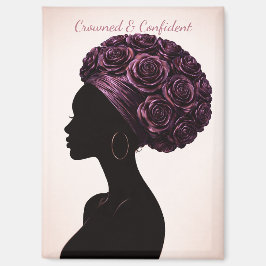 Empowered Zwarte Vrouw Silhouet Magneet