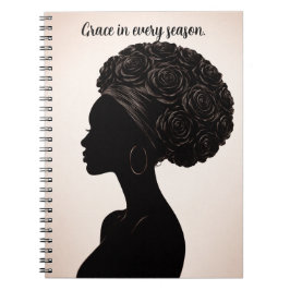 Empowered Zwarte Vrouw Silhouet Notitieboek