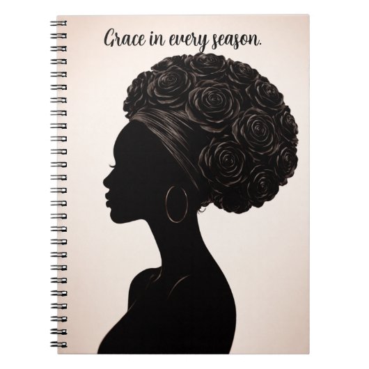 Empowered Zwarte Vrouw Silhouet Notitieboek (Voorkant)