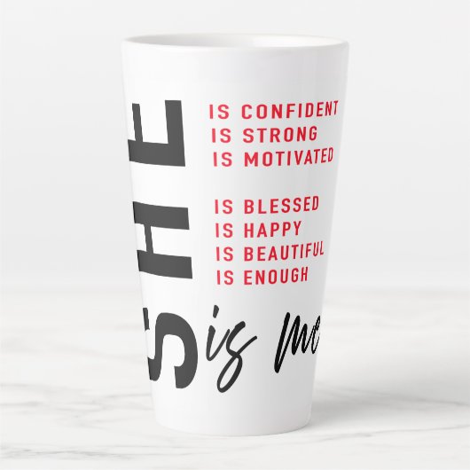 Empowerende Affirmaties voor Haar Latte Mok (Voorkant)